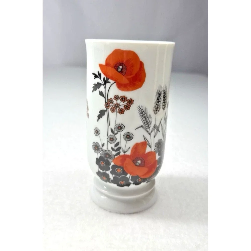 Poppy Flower Porcelain Vase 5.5